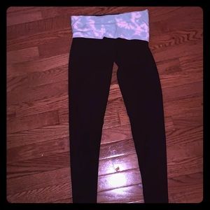 PINK VS Black & green/ white tie  dye yoga pants.